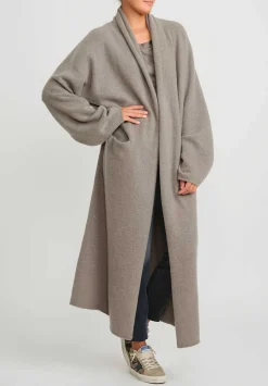 Frenckenberger Cashmere Big Cardigan Coat In Mole Grey