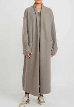Frenckenberger Cashmere Big Cardigan Coat In Mole Grey