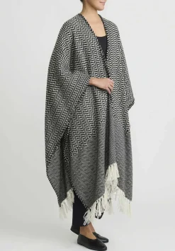 Alonpi Cashmere ''Canaria'' Cape In Black & White