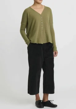Album di Famiglia Cashmere Cardigan In Olive Green