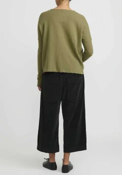 Album di Famiglia Cashmere Cardigan In Olive Green