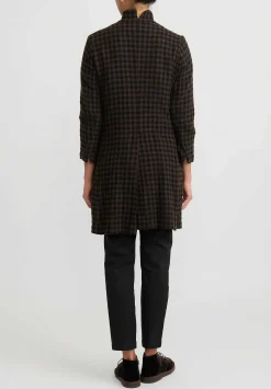 Daniela Gregis Cashmere Checkered ''Marta'' Jacket In Black & Marrone Brown