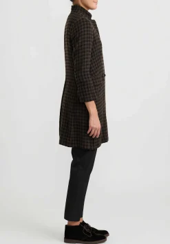 Daniela Gregis Cashmere Checkered ''Marta'' Jacket In Black & Marrone Brown