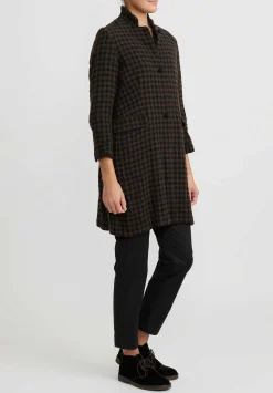 Daniela Gregis Cashmere Checkered ''Marta'' Jacket In Black & Marrone Brown