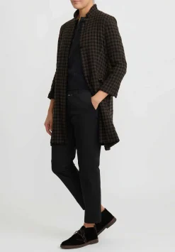 Daniela Gregis Cashmere Checkered ''Marta'' Jacket In Black & Marrone Brown