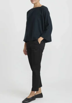 Daniela Gregis Cashmere Checkered ''Quadrato'' Top In Pino/Blue