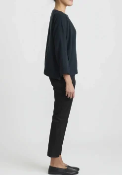 Daniela Gregis Cashmere Checkered ''Quadrato'' Top In Pino/Blue