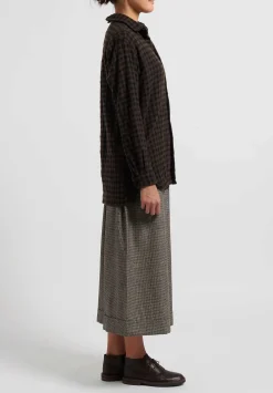 Daniela Gregis Cashmere Checkered ''Uomo'' Shirt In Marrone Brown/Black