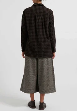 Daniela Gregis Cashmere Checkered ''Uomo'' Shirt In Marrone Brown/Black