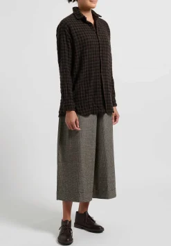 Daniela Gregis Cashmere Checkered ''Uomo'' Shirt In Marrone Brown/Black