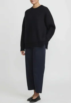Jil Sander Cashmere Crewneck Sweater In Black