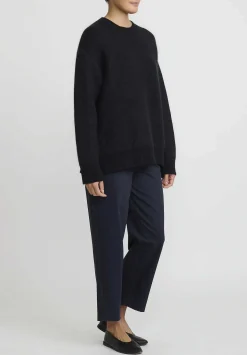 Jil Sander Cashmere Crewneck Sweater In Black