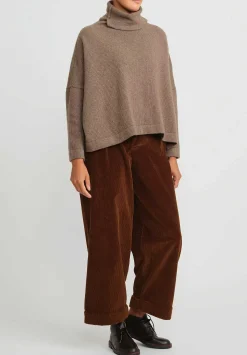 Daniela Gregis Cashmere Dolcevita Classic Turtleneck Sweater In Scuro Natural