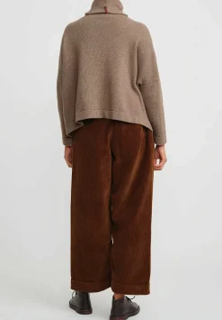 Daniela Gregis Cashmere Dolcevita Classic Turtleneck Sweater In Scuro Natural