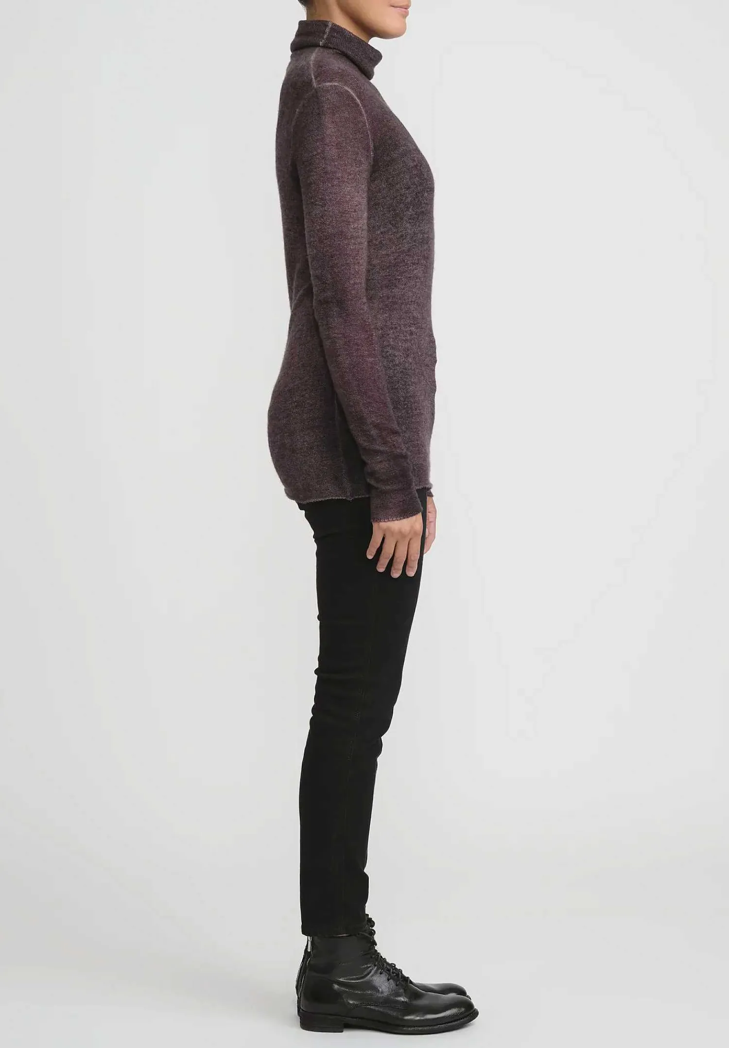 Avant Toi Cashmere Garza Turtleneck Sweater In Nero Seppia Brown