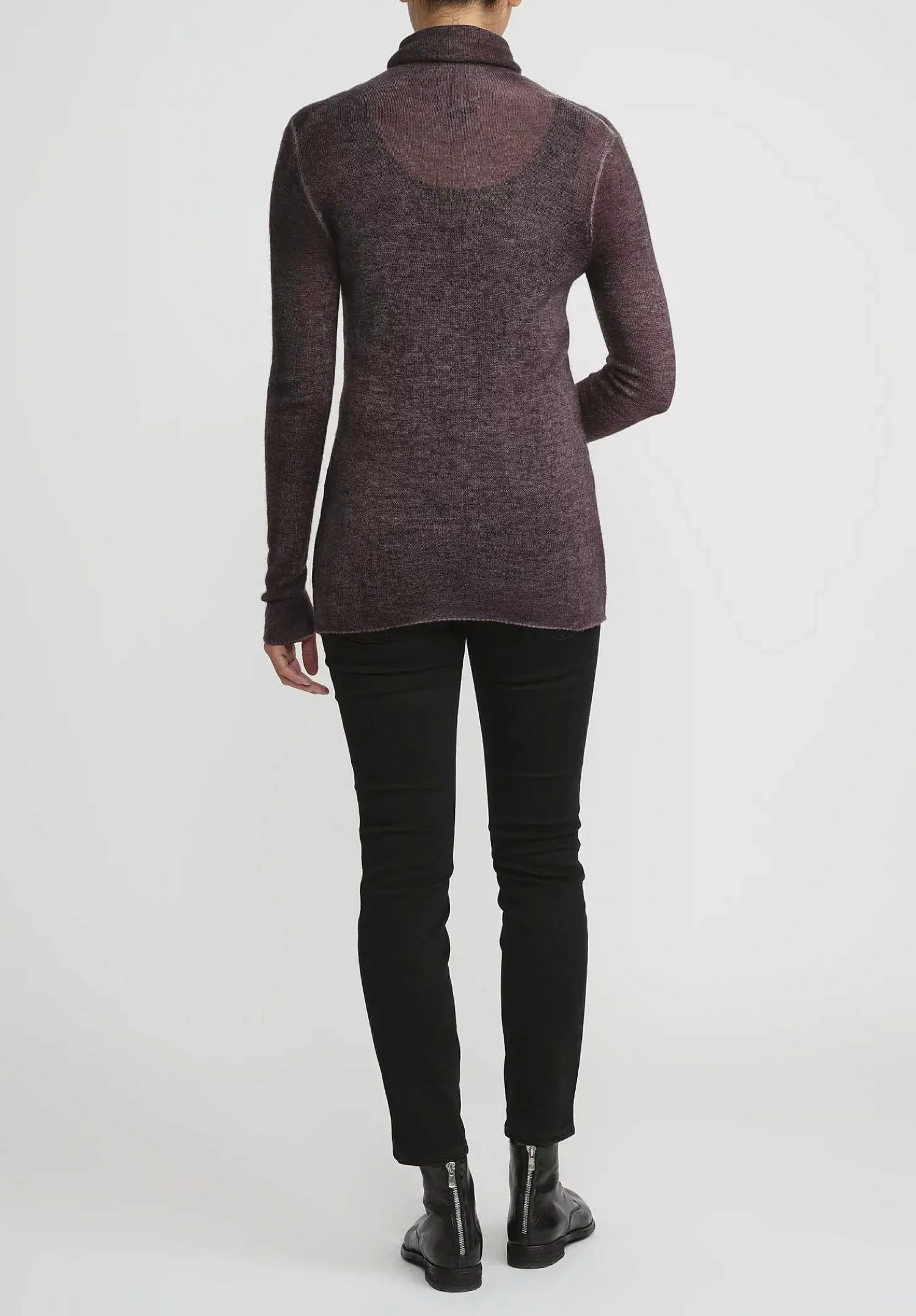 Avant Toi Cashmere Garza Turtleneck Sweater In Nero Seppia Brown