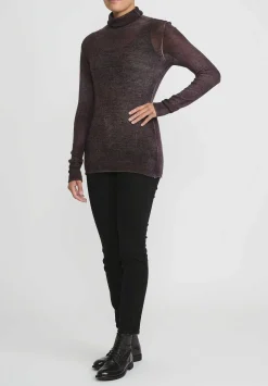 Avant Toi Cashmere Garza Turtleneck Sweater In Nero Seppia Brown