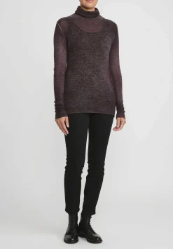 Avant Toi Cashmere Garza Turtleneck Sweater In Nero Seppia Brown
