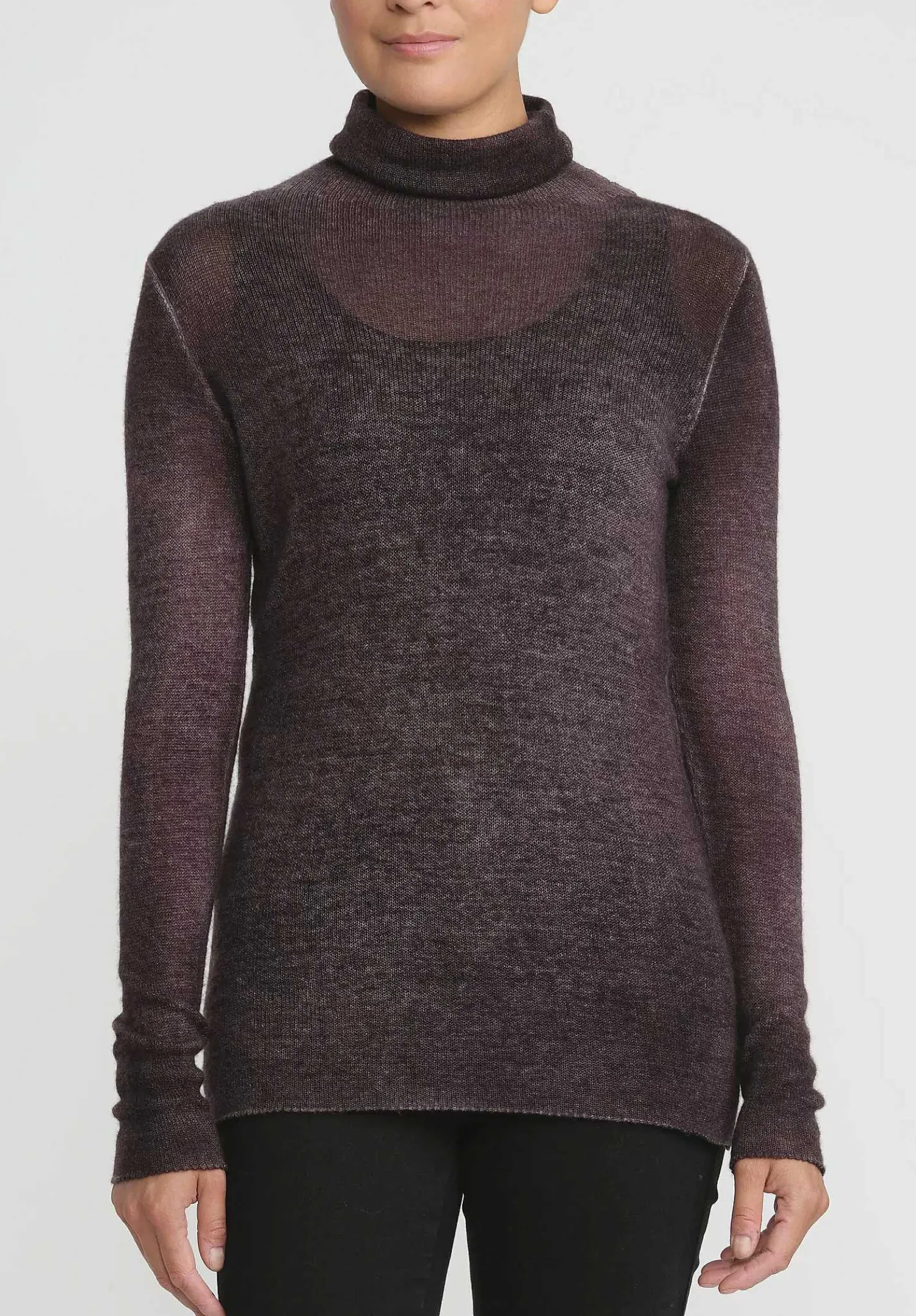 Avant Toi Cashmere Garza Turtleneck Sweater In Nero Seppia Brown