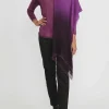 Avant Toi Cashmere Hand-Painted Sfumata Scarf In Nero Orchid Purple