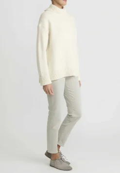 Jil Sander Cashmere High Neck Sweater In Natural White