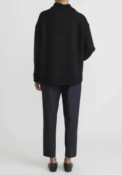 Jil Sander Cashmere High Neck Sweater In Black