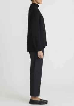 Jil Sander Cashmere High Neck Sweater In Black