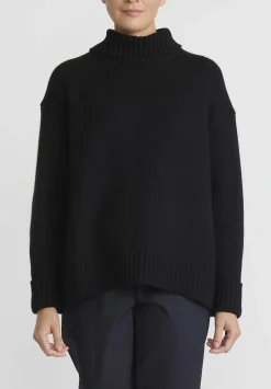 Jil Sander Cashmere High Neck Sweater In Black