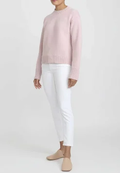 Jil Sander Cashmere High Neck Sweater In Soft Pink