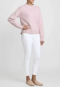 Jil Sander Cashmere High Neck Sweater In Soft Pink