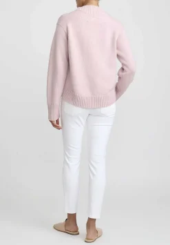 Jil Sander Cashmere High Neck Sweater In Soft Pink
