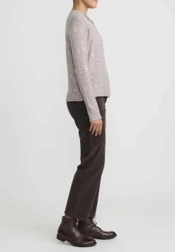 Lainey Keogh Cashmere Lightweight Cardigan In Taupe & White