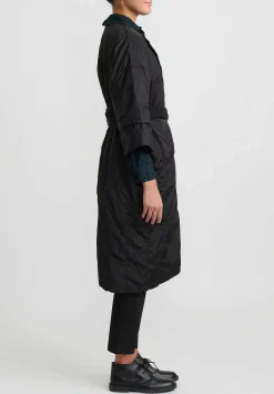 Daniela Gregis Cashmere Lined ''Trapuntato'' Coat In Black & Blue
