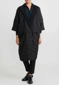 Daniela Gregis Cashmere Lined ''Trapuntato'' Coat In Black & Blue