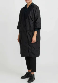 Daniela Gregis Cashmere Lined ''Trapuntato'' Coat In Black & Blue