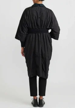 Daniela Gregis Cashmere Lined ''Trapuntato'' Coat In Black & Blue