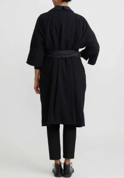 Daniela Gregis Cashmere Lined ''Trapuntato'' Coat In Black & Blue