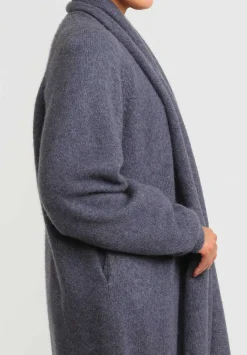 Frenckenberger Cashmere Long Grandpa Cardigan In Indigo Blue