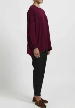 Hania New York Cashmere Marley Crewneck Sweater In Pompeii Red