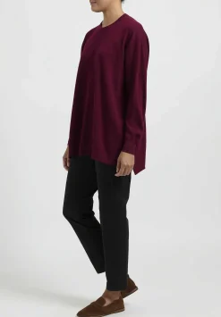 Hania New York Cashmere Marley Crewneck Sweater In Pompeii Red