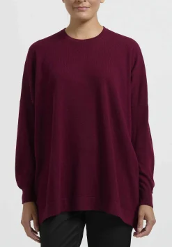 Hania New York Cashmere Marley Crewneck Sweater In Pompeii Red