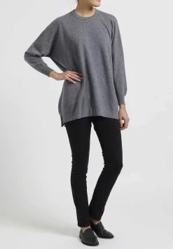 Hania New York Cashmere Marley Crewneck In Smog Grey