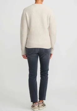 Frenckenberger Cashmere Mini Round Neck Sweater In Natural