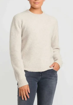 Frenckenberger Cashmere Mini Round Neck Sweater In Natural
