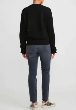 Frenckenberger Cashmere Mini V-Neck Sweater In Black