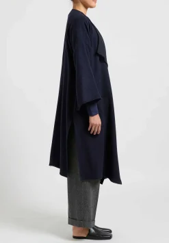 Alonpi Cashmere Open Front Coat In Navy