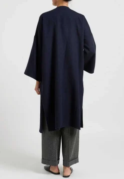 Alonpi Cashmere Open Front Coat In Navy