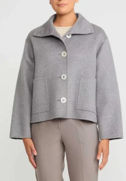 Nanna Pause Cashmere Short Enid Jacket In Grey Melange