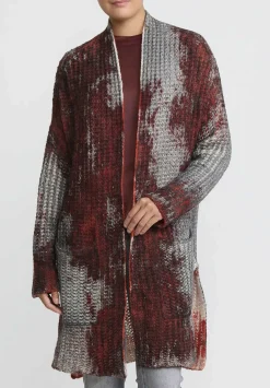 Avant Toi Cashmere Silk Square Knit Cardigan In Nero Mandarancio Orange