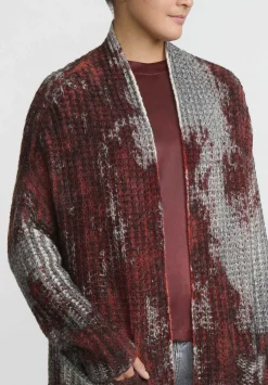Avant Toi Cashmere Silk Square Knit Cardigan In Nero Mandarancio Orange
